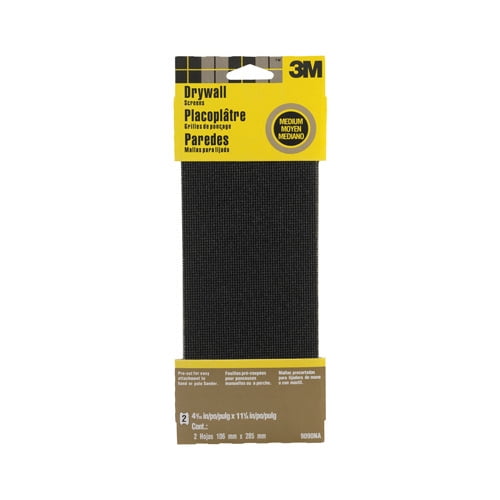 3M 9090NA Drywall Sanding Screen 4.375 in x 11.25 in 2-Sheet Medium-Grit