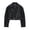 Black, variant on Women Faux Leather Cropped Jacket Lapel Zipper Biker Short Coat with Belt Black S