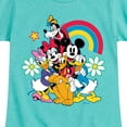 thumbnail image 3 of Disney - Character Group Rainbow Flower - Youth Girls Short Sleeve Graphic T-Shirt, 3 of 5