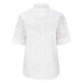 thumbnail image 2 of Camisetas Sin Mangas Para Mujer con bordado de encaje de verano de Color sólido para mujer, camiseta ajustada sin mangas con cuello levantado, chaleco superior (White, S), 2 of 7
