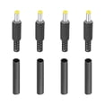 thumbnail image 1 of Conector macho DC Uxcell 4.8x1.7mm, paquete de 4, con conector de barril DC para bricolaje y tubo termorretráctil, amarillo, 1 of 7