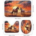 thumbnail image 3 of Abstract Horse Shower Curtain Sets for Bathroom, 4 Pieces Nature Flower Tree Landscape Bathroom Decor Set Waterproof Shower Curtains with 12 Hooks Toilet Lid Rug and Bath Mat, Style-4, 3 of 8