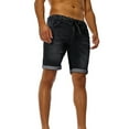 thumbnail image 1 of Men's Casual Denim Shorts Classic Fit Washed Drawstring Distressed Summer Jeans Shorts Summer Denim Shorts, 1 of 7