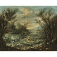thumbnail image 2 of Alessandro Magnasco 24x20 Black Ornate Framed Double Matted Museum Art Print Titled: Christ at the Sea of Galilee (C. 1740), 2 of 5