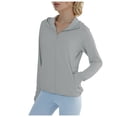 thumbnail image 1 of MIASHUI Chemise de Pêche Décontractée pour Femmes, Couleur Unie, Protection Solaire, Sensation de Soie Glacée, Respirante, pour Course, Cyclisme, Randonnée, Extérieur, Active, à Capuche, Gris, TG, 1 of 5