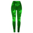 thumbnail image 5 of BOOMILK Leggings for Women St. Patrick's Day Shamrock Print Trendy High Waist Workout Leggings Slim Stretch Yoga Pants Green, 5 of 6