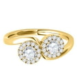 thumbnail image 2 of Mauli Jewels Engagement Rings for Women 1/2 Carat Two Stone Diamond Ring 4 Prong-Setting10K Yellow Gold, 2 of 6