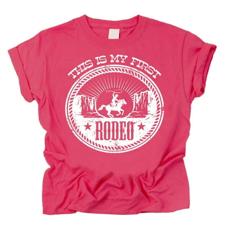 

My First Rodeo 1st Birthday T-Shirts for Baby Girls and Boys First Birthday Outfit Vintage Pink Shirt 12 Months
