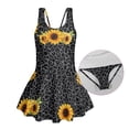 thumbnail image 6 of Tutolipy Sunflower Pattern Girls One Piece Swimsuit with Skirt, Built in Shorts Girls Swimsuit, Easy Care for Swimming, Size 6-7 Years, 6 of 8