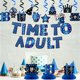 thumbnail image 4 of Set de decoración para fiestas WATINC, 26 piezas, 18, azul y negro, cumpleaños, 4 of 7