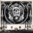 thumbnail image 3 of Gojian Skull Tapestry, Gothic Horror Moon Skeleton Mystic Dark Tapestries for Bedroom Grunge Wall Hanging Black and White, 3 of 6