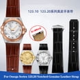 thumbnail image 2 of Correa de cuero genuino con muescas para reloj Omega Constellation Double Eagle Series 123.20 para hombre, correa de acero con partículas en la cabeza, 23 mm y 25 mm, 2 of 5