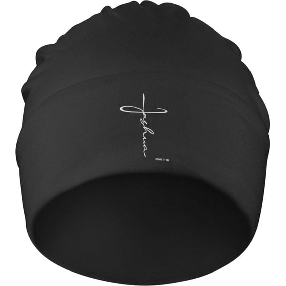 Jesus Cross God Christian Faith John 3:16 Gifts Slouchy Beanie Hats Chemo Headwear Caps for Women and Men Hedging Hat Black