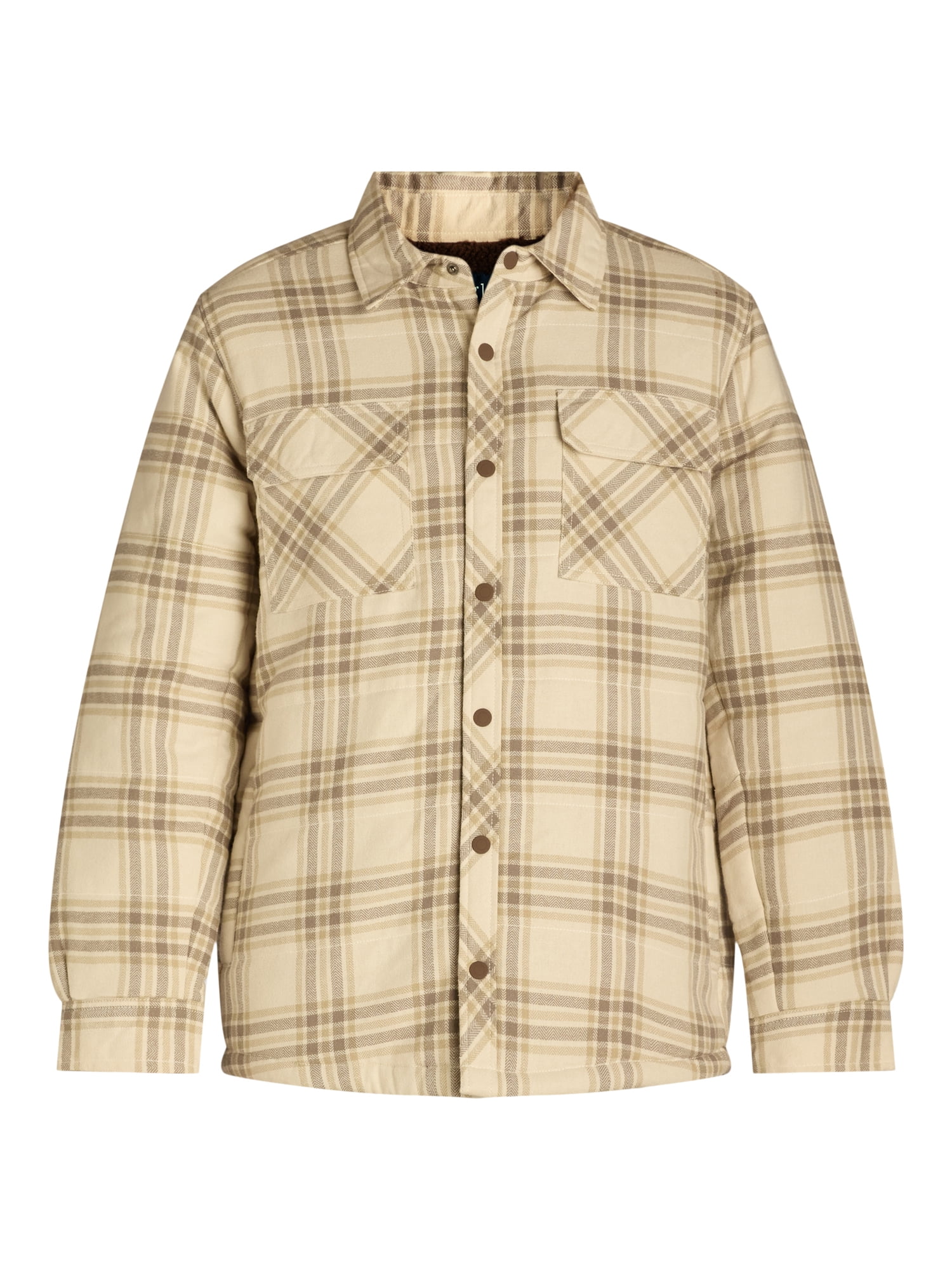 George Men's & Big Men's Fleece Lined Flannel Shirt Jacket, Sizes S-3XL
