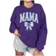 thumbnail image 1 of Penkiiy Mujeres de manga larga Mama Sweatshirts de cuello redondo Suéter suelto blusa ligera Tops L Púrpura, 1 of 7