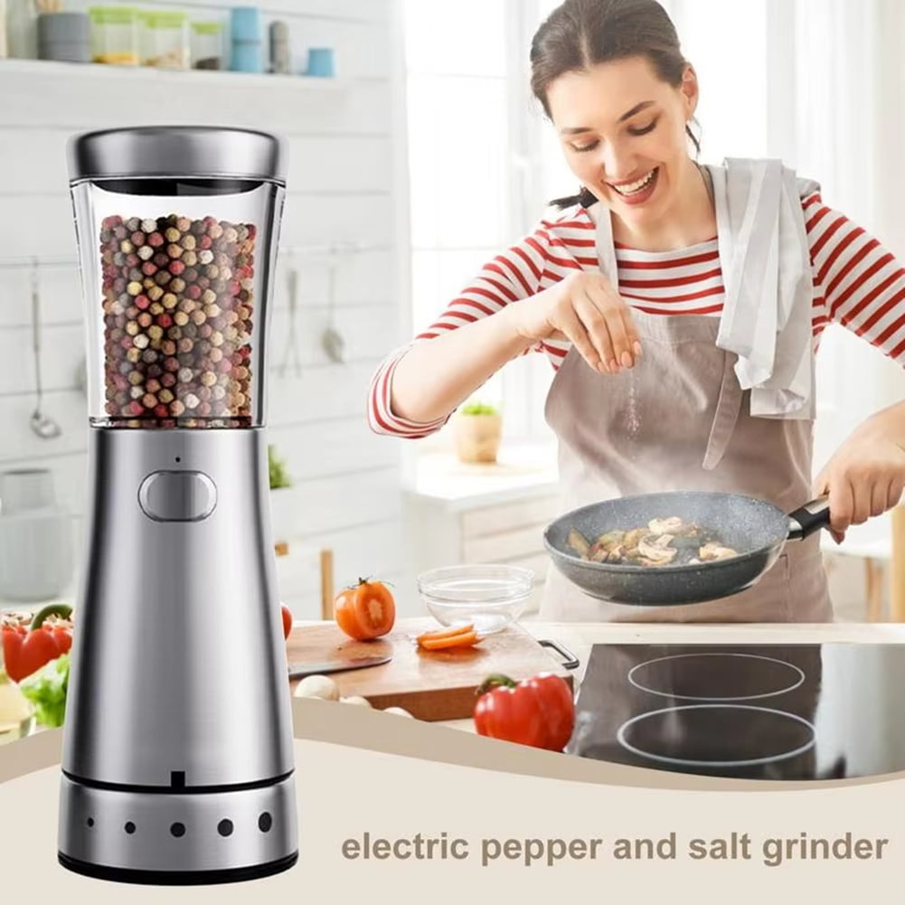 Portable Electric Pepper Mill Rechargeable Automatic Peppercorns Mill Electric Salt Pepper Mill with 5 Adjustable Gears,1 * Pepper Grinder Rechargeable 1 * usb cable