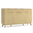 thumbnail image 1 of Buffet Moderne Cannelé Ondulé de 59 Pouces avec Tiroirs et Portes, Console de Rangement Courbée Style Ferme avec Tablettes Ajustables, 1 of 6
