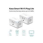 Kasa Smart WiFi Plug Lite by TP-Link (2-Pack) -12 Amp & Reliable Wifi Connection, Compact Design, No Hub Required, Works With Alexa Echo & Google Assistant (HS103P2), White