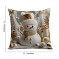 thumbnail image 3 of PEIBang 18"x18" White Gold Christmas Decorations Throw Pillow Covers,Winter Xmas Snowman Reindeer Santa Cushion Cases for Home Holiday Decor, 3 of 6