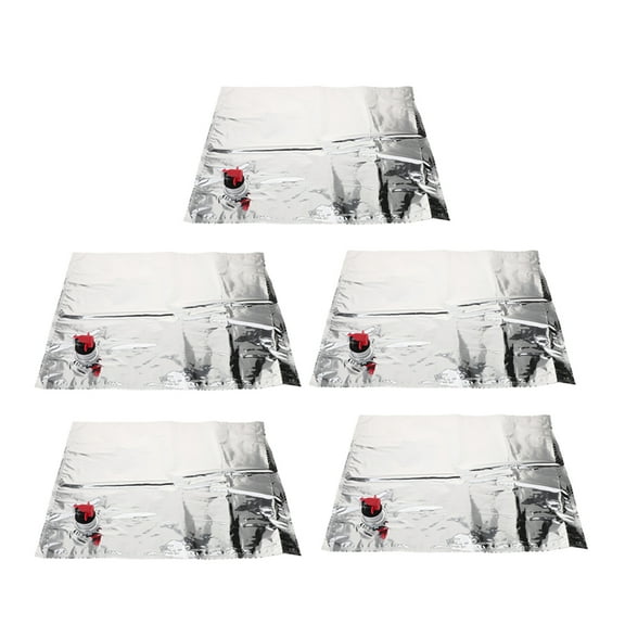 FRCOLOR 5pcs Refillable Wine Bladder Pouches Silver Durable and Stylish Storage for Outdoor Camping and Picnics