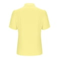 thumbnail image 4 of Besolor Women's Button down Shirts Collared Ruffle Short Sleeve Summer Tops Solid Color Casual Blouses, 4 of 6
