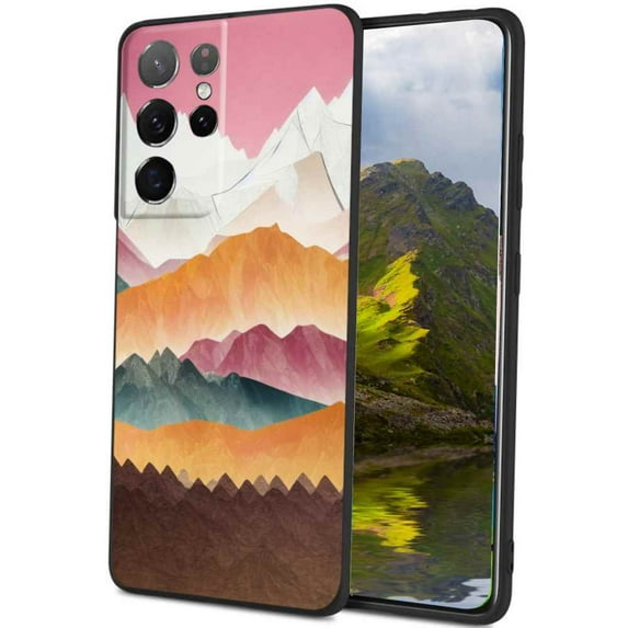 Compatible with Samsung Galaxy S23 Ultra Phone Case, Mountains-194 Case Men Women, Flexible Silicone Shockproof Case for Samsung Galaxy S23 Ultra