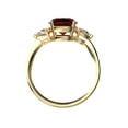 thumbnail image 2 of Star K� Three 3 Stone 8mm Round Genuine Garnet Trillion Engagement Promise Comfort fit Ring, 2 of 9