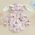 thumbnail image 2 of Bagilaanoe Newborn Baby Girl Boys Easter Clothes Romper Sweatshirt Long Sleeve Hooded Bodysuits 3M 6M 12M 18M Infant Casual Tee Tops, 2 of 8