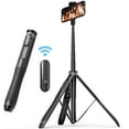 thumbnail image 1 of REJODA-51 Pouces Trépied Selfie, Support de Téléphone Extensible Tout-en-un avec Télécommande Bluetooth Rotation 360° pour iPhone et Téléphone Android Selfies, Enregistrement Vidéo, Vlogging, Diffusion en Direct, Noir, 1 of 4
