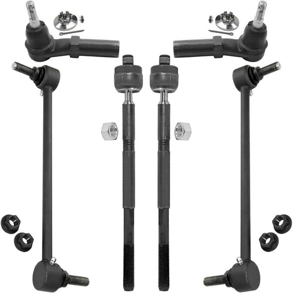 Detroit Axle - Front Tie Rods Sway Bars for 2014-2019 Chevy Impala 2013-2015 Malibu 2012-2016 Buick LaCrosse 2012-2017 Regal 2 Sway Bar Links 4 Inner Outer Tie Rod Ends Replacement