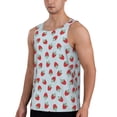 thumbnail image 2 of Xecao Hand Drawn Strawberry Men's Tank Top Workout Quick Dry Sleeveless Gym Jogging Muscle Shirts Summer Swim Beach Tops, 2 of 9