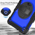 thumbnail image 7 of Case for Lenovo Tab M10 3rd Gen 10.1 inch 2022 with Screen Protector, 360 Degree Rotating Kickstand Hand Strap Heavy Duty Shockproof Cover with Shoulder Strap, Dark Blue PC, 7 of 7