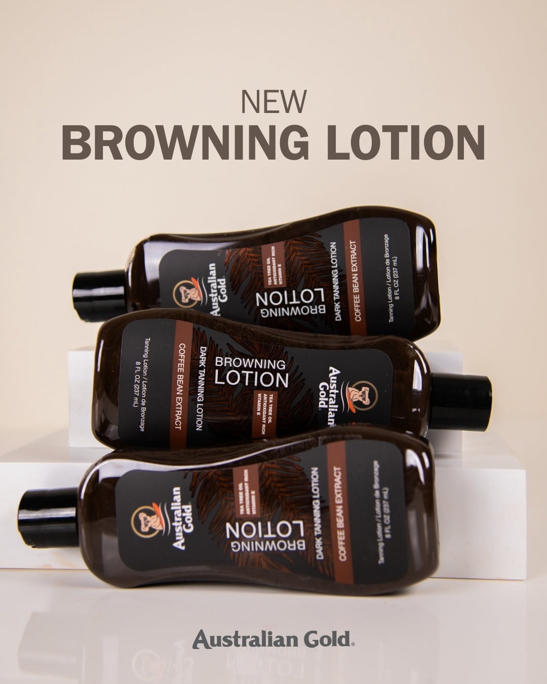 Australian Gold Browning Lotion Without SPF, Dark Tanning, Antioxidant Rich, 8 fl. oz