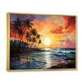 thumbnail image 2 of Designart "Colorful Bold Palm Trees horizon II" Nautical & Beach Floater Framed Wall Art Print, 2 of 7