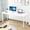 White, variant on SogesPower 63"L Computer Desk Large Office Desk, Writing Table for Home, Rustic Brown