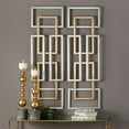 thumbnail image 2 of Uttermost Aerin 2-Piece Iron Geometric Wall Art Set in Antique Gold/Silver, 2 of 3
