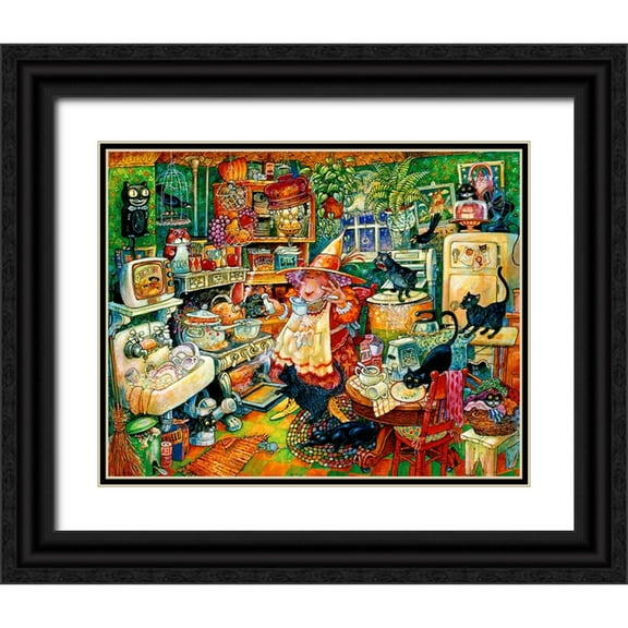Bell, Bill 14x12 Black Ornate Wood Framed with Double Matting Museum Art Print Titled - Witchin Kitchen
