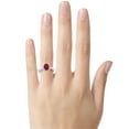 thumbnail image 2 of FJC Finejewelers 10k White Gold 8x6mm Oval Created Ruby with White Topaz accent stones Halo Ring, 2 of 7
