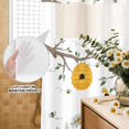 thumbnail image 3 of No Hook Shower Curtain, Yellow Gnomes Shower Curtains for Bathroom with See Through Top Window, Bees Spring Floral Daisy Branches Waterproof & Washable Bath Curtain Standard 72"x72", 3 of 9