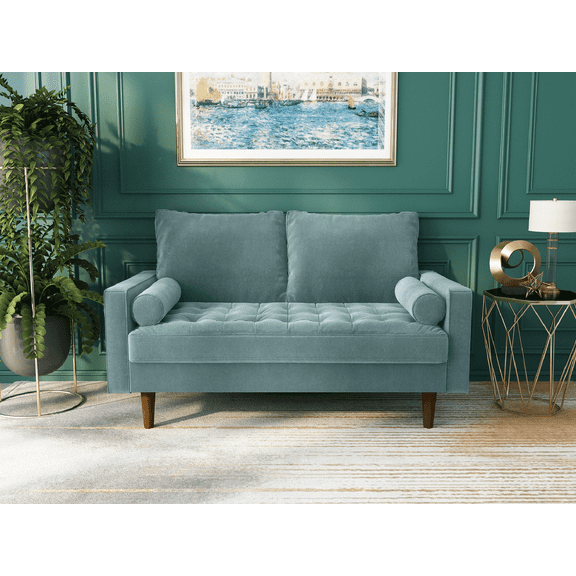 Koby Home Sectional Loveseat Couch Sofa Mid-Century 58" Sofas Couches for Living Room Stale Mint