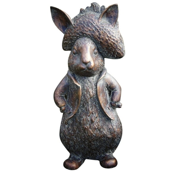 kjfeif Resin Bunny Garden Statues, Outdoor Easter Decor Sculptures, Lovely Animal Figurines for Spring HomeAccent, Weather-Resistant Courtyard Patio Ornament