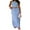 Blue, variant on Rdhnmea Women's Y2k 2 Piece Outfits Shirred Halter Neck Tie-Up Tank Tops and Ruched Ruffle Maxi Skirt Sets Vacation Beachwear