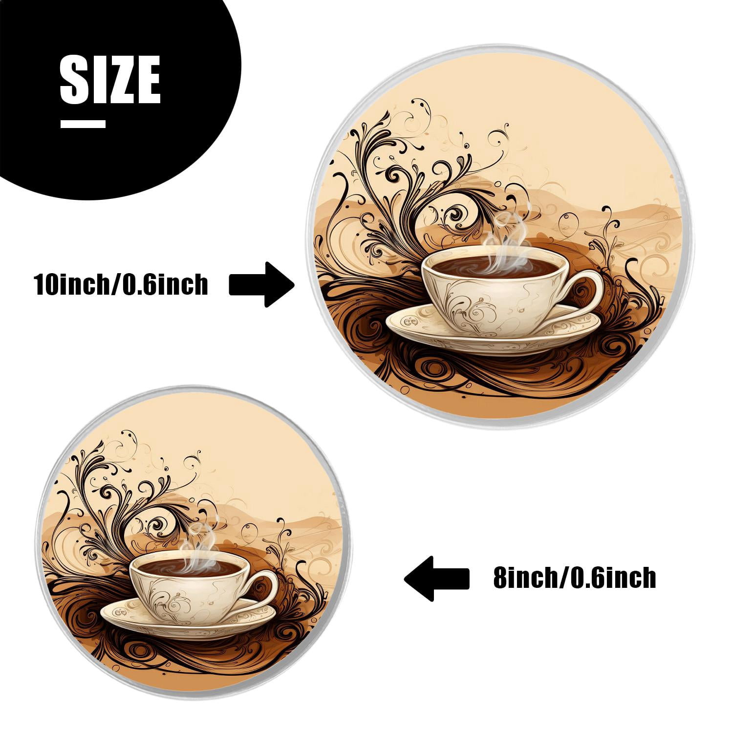 Decorative Stove Burner Covers 4 Pcs Metal Gas Stove Burner Cover 8Inch And 10Inch ,Coffee Bean Coffee creative