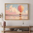 thumbnail image 2 of Hieng Hot Air Balloon Canvas Wall Art Nursery Travel Prints Pink Nursery Pictures Vintage Hot Air Balloon Poster Nursery Cloud Art Pink Travel Posters for Roomch, 2 of 6