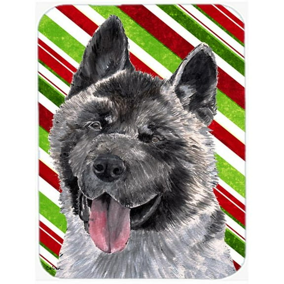 7.75 x 9.25 In. Akita Candy Cane Holiday Christmas Mouse Pad, Hot Pad Or Trivet