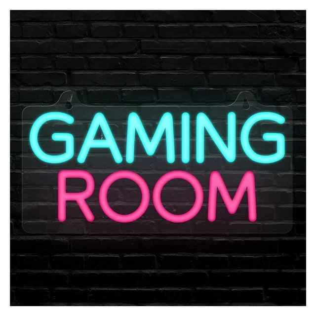 Gaming Room Letrero De Neón Luz Para Decoración De Pared De Juegos Alimentado Por USB Para Dormitorio Bar Tienda Decoración De Fiesta 31.1cm×16.4cm