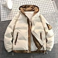thumbnail image 4 of Men's Cargo Puffer Jackets Hooded Winter Coats Thickened Long Sleeve Padded Jacket Winter Warm Down Jacket with Zipper Pockets Camouflage M, 4 of 5