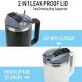 thumbnail image 3 of AYAOQIANG 40 oz Tumbler with Handle and Straw Lid Insulated Tumblers Cups with Lids Straws Double Wall Vacuum Leak Proof Stainless Steel 40oz Tumbler Travel Mug Gifts for Men or Women, 3 of 7