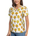 thumbnail image 5 of Yiaed Qutumn Tree Print Women's T Shirt V-Neck Short Sleeve Shirt Casual Breathable Tee Summer Tops-XX-Large, 5 of 5