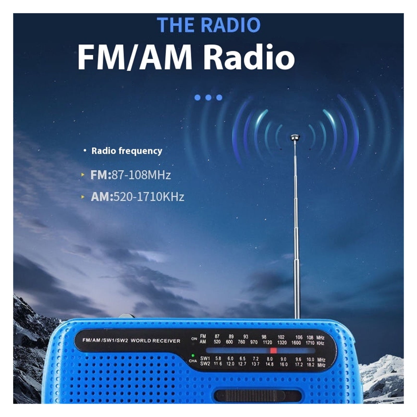 Outdoor Emergency LED Light FM/AM Solar Hand-cranked Rechargeable Radio Can Charge e Phones